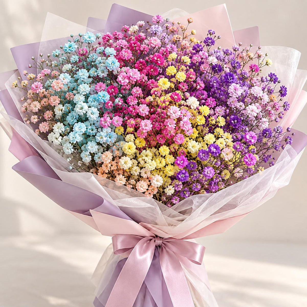 Baby’s Breath Bouquet- Rainbow Garden