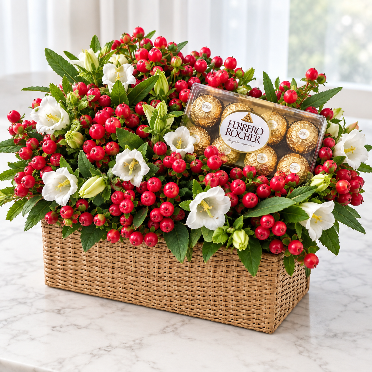 Flower & Chocolate Basket – Royale Indulgence