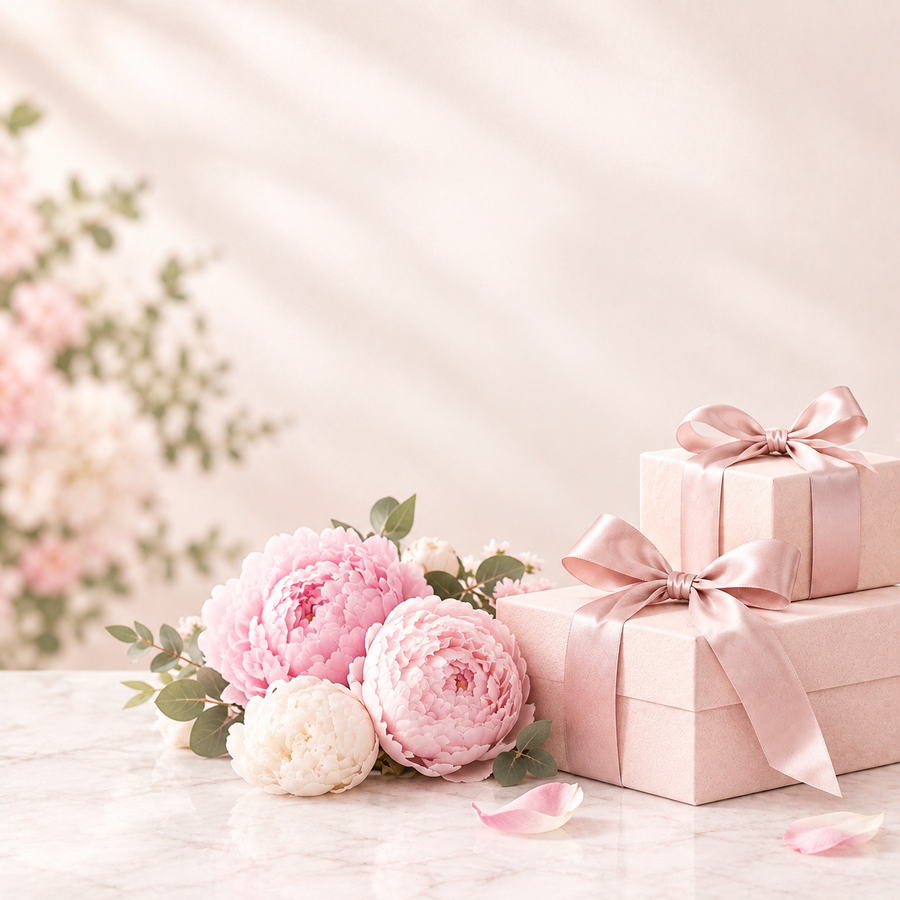 Flowers with gifts