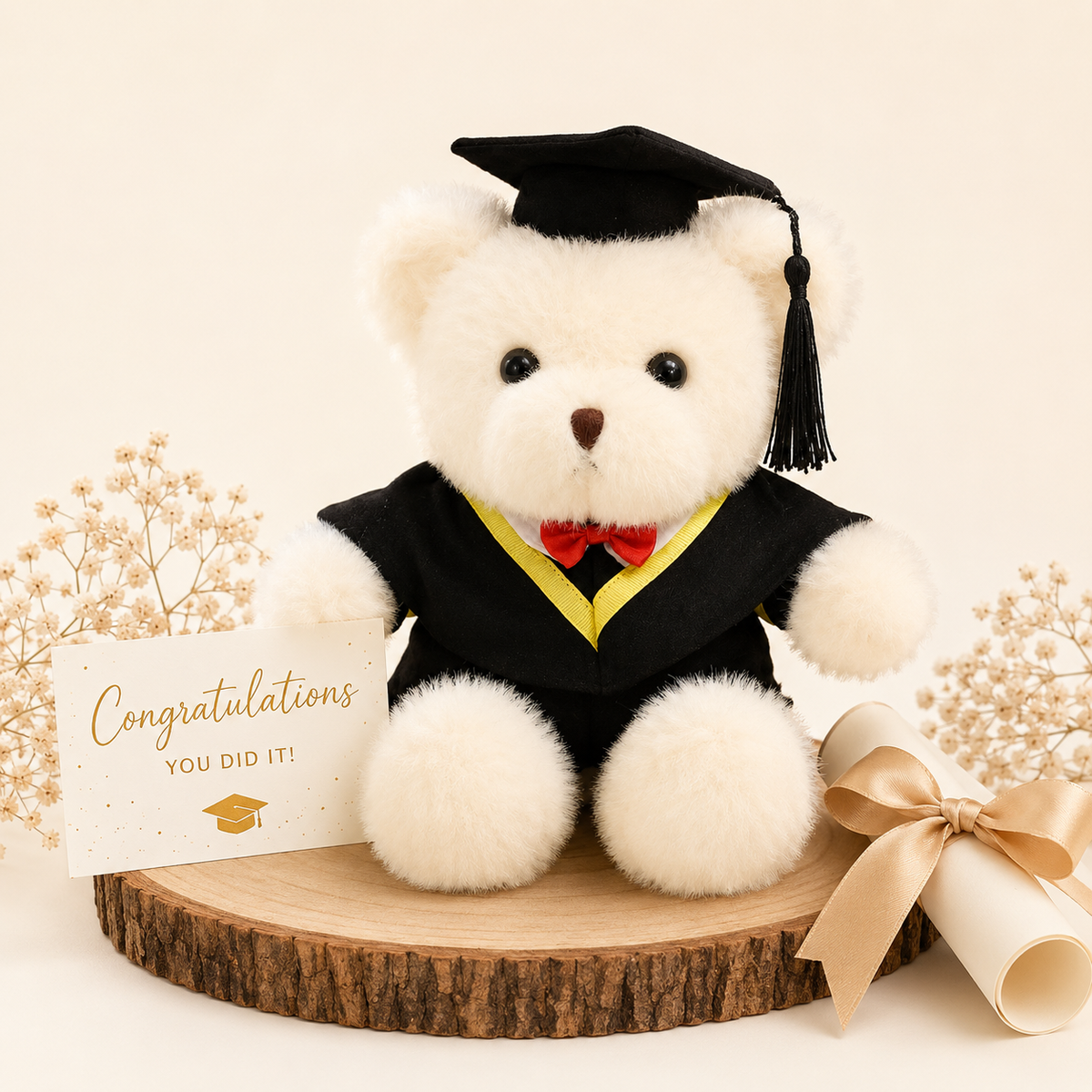 Graduation Sunflower Bouquet with Personalised Bear - Royale Graduate